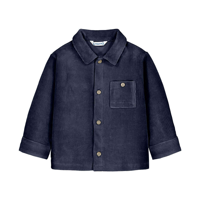 Mayoral Baby Boys Knit Overshirt in dark blue.