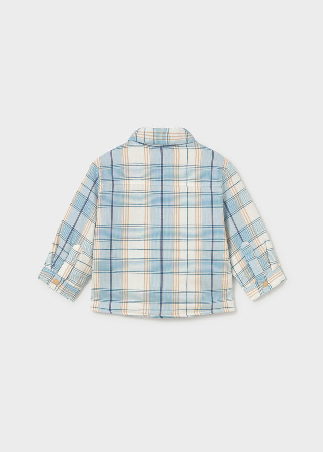 MAYORAL Baby Boys blue check shirt.