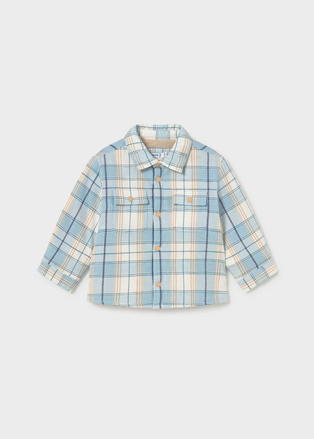MAYORAL Baby Boys blue check shirt.