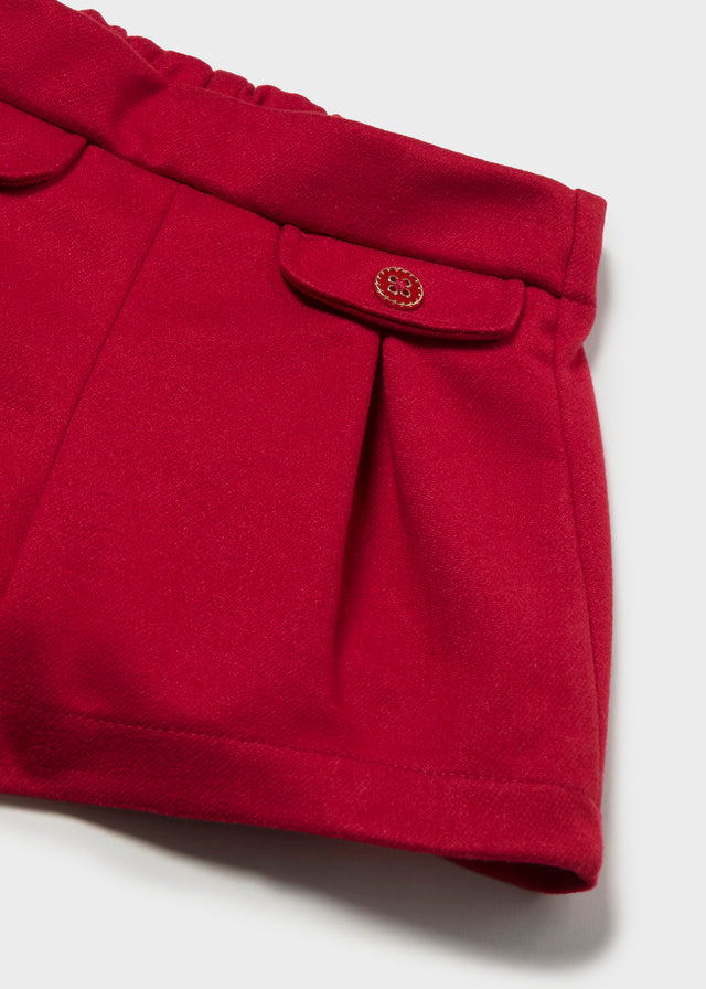 MAYORAL Baby Girls Red bermuda twill shorts.