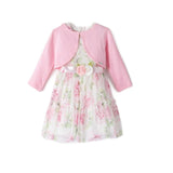 EBITA girls pink flower print dress with matching cardi 1-6 Yrs