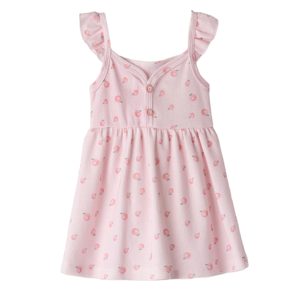 EBITA girls dress printed with fruit. Pink 1-6 Years