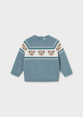 Mayoral Baby Boys Jacquard Jumper in Arctic Blue.