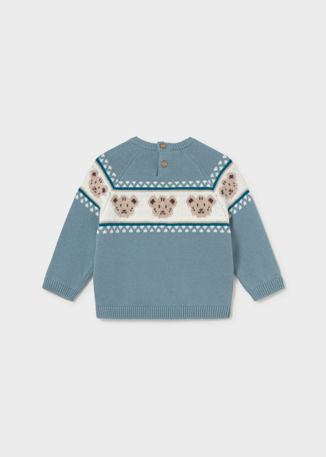 Mayoral Baby Boys Jacquard Jumper in Arctic Blue.