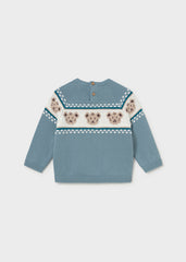 Mayoral Baby Boys Jacquard Jumper in Arctic Blue.