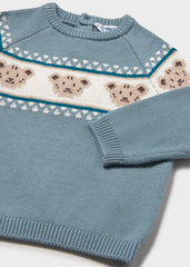 Mayoral Baby Boys Jacquard Jumper in Arctic Blue.