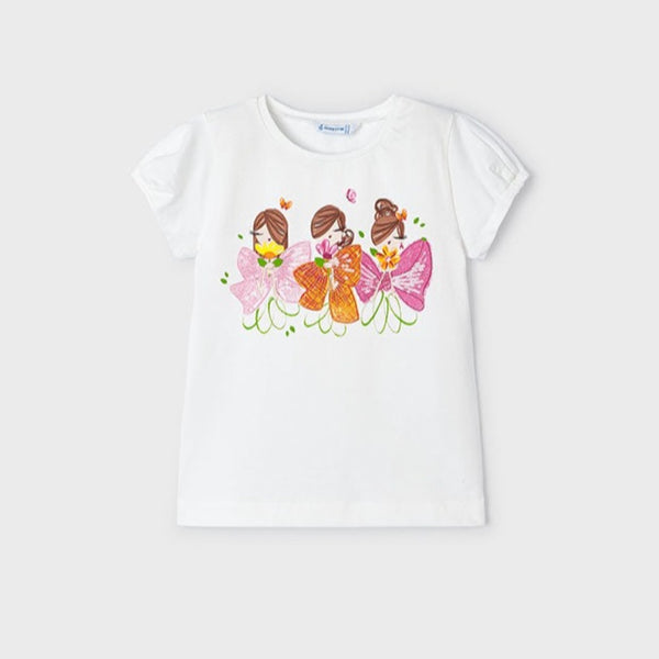 Girls Colour Expolsion T-Shirt Natural