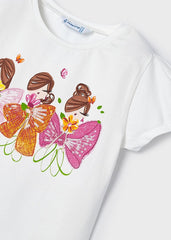 Girls Colour Expolsion T-Shirt Natural