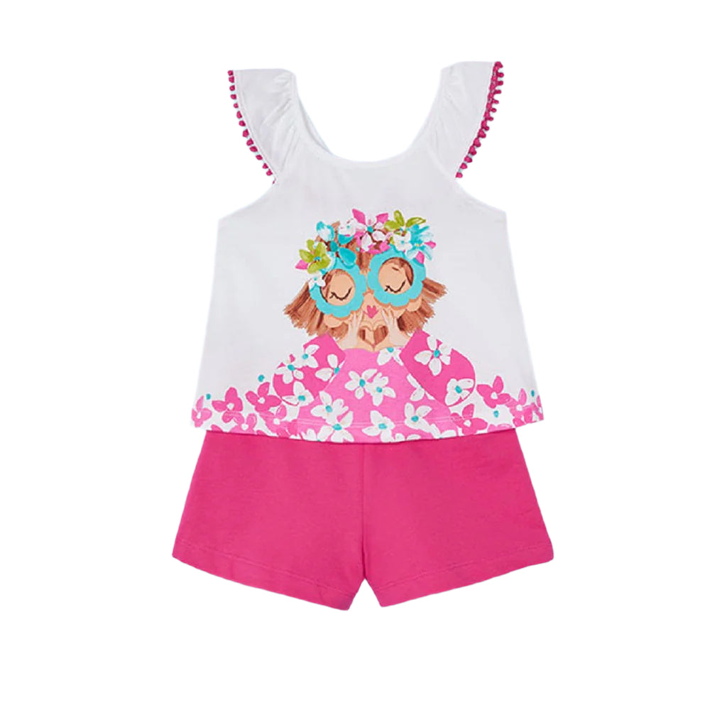 Mayoral Girls T-Shirt Shorts Set Fuchsia