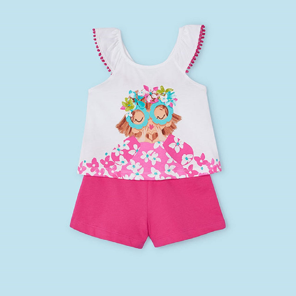 Mayoral Girls T-Shirt Shorts Set Fuchsia