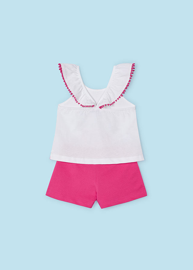 Girls T-Shirt Shorts Set Fuchsia