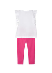 Girls Bloom T-Shirt Legging Set Fuchsia