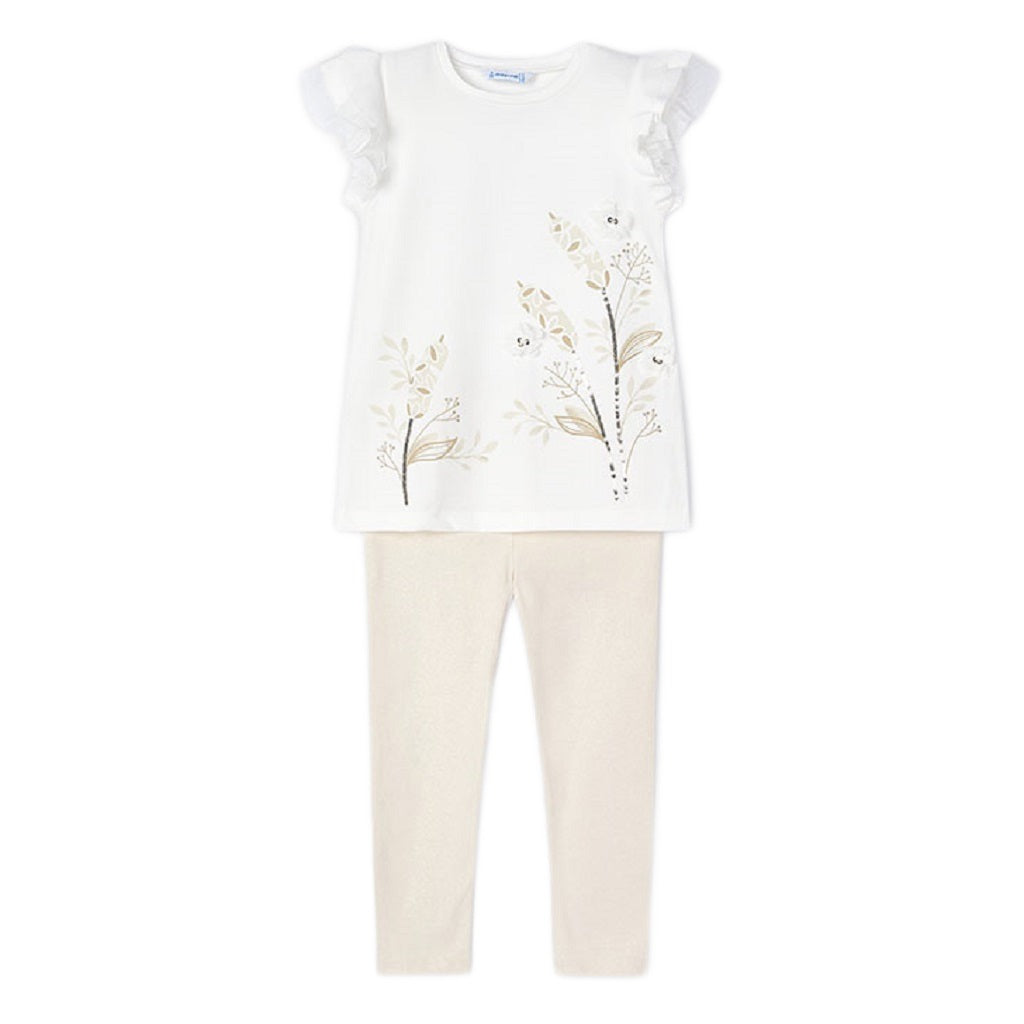 Girls Claudia T-Shirt Legging Set Sesame