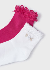 Girls 2 Socks Set Fuchsia