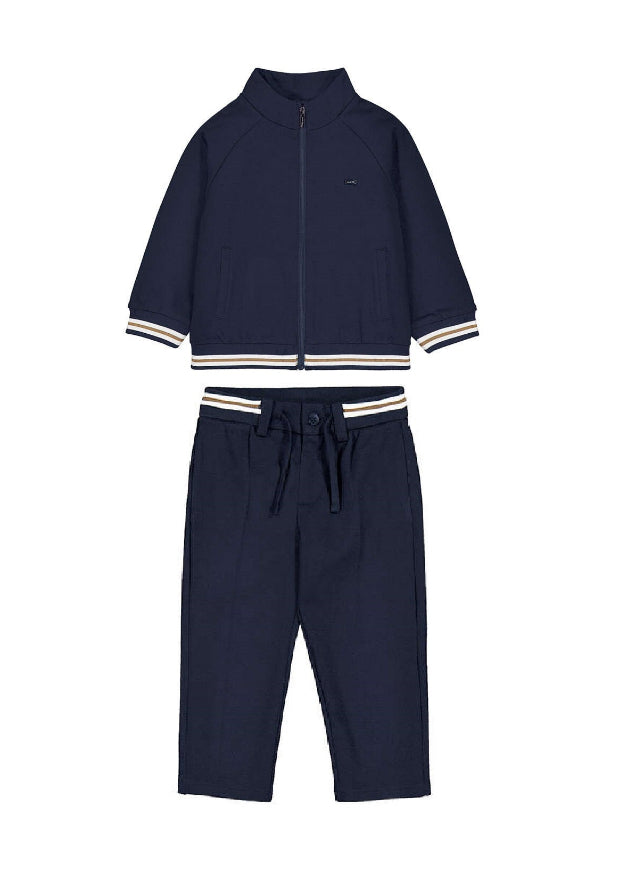 Mayoral Baby Boys Smart Trouser Set in premium viscose blend. Features soft, breathable fabric with secure zipper closure for effortless dressing