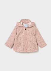 Mayoral Baby Girls Raincoat with charming heart print. Water-resistant polyester and polyurethane exterior with soft polyester lining. Perfect for rainy days in style.