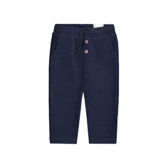 Soft knit trousers in classic blue, crafted from a breathable cotton-blend fabric with just the right stretch