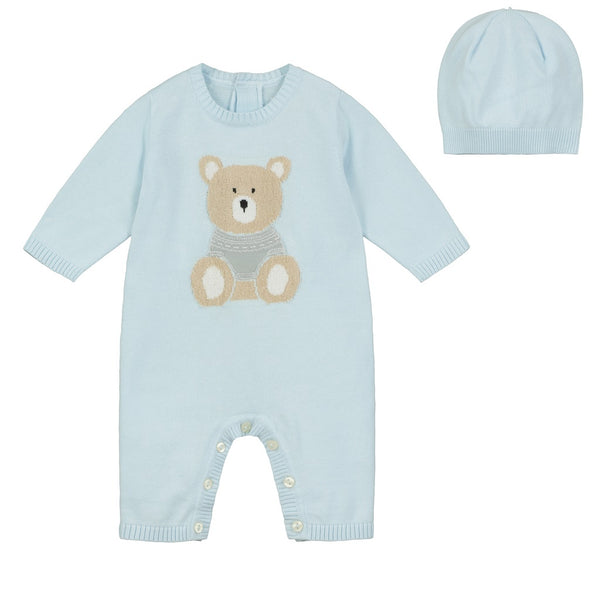 Emile et Rose Easton Baby Boys Teddy All In One & Hat - Babywear