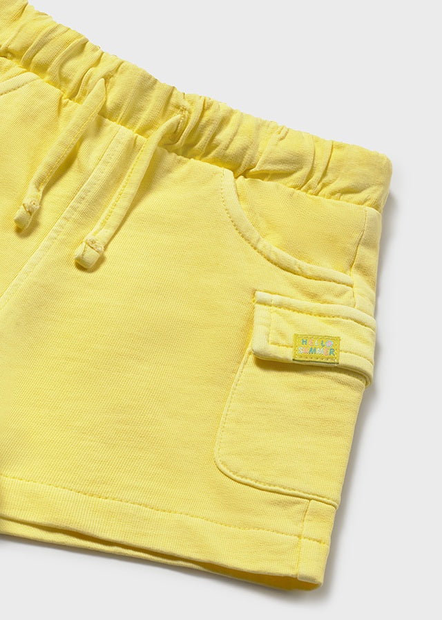 MAYORAL Baby Boys cotton bermuda shorts. Lemon