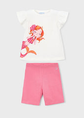 Girls Mayoral Mermaid T-Shirt & Cyclist Pants