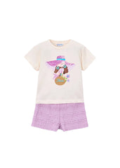 Girls Mayoral Lilac Short Set