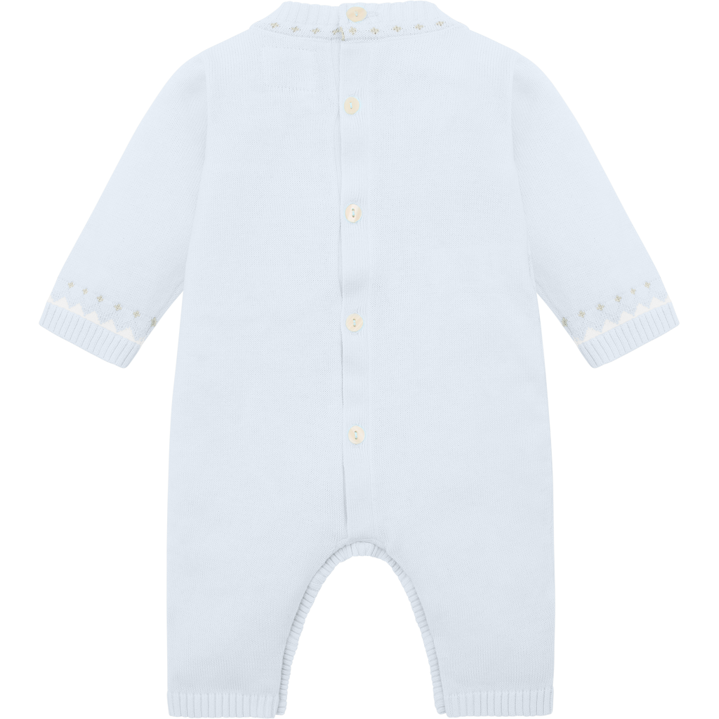 KRISTIAN Baby Blue Knitted All In One & Hat