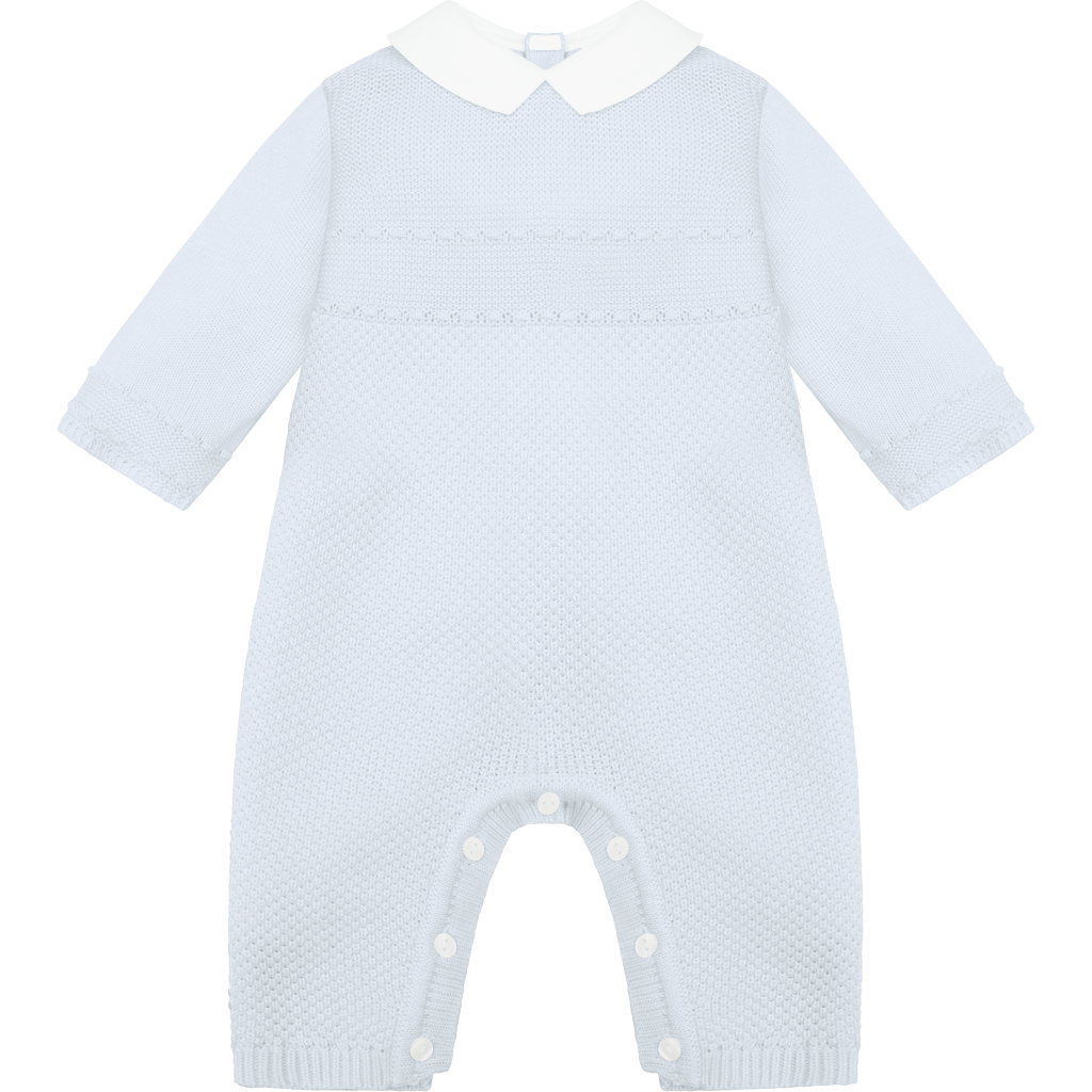 KALEB Baby Blue Knitted All In One & Hat