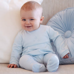 EMILE et ROSE This lovely baby boys’ babygrow represents traditional, yet practical, baby clothes at its best