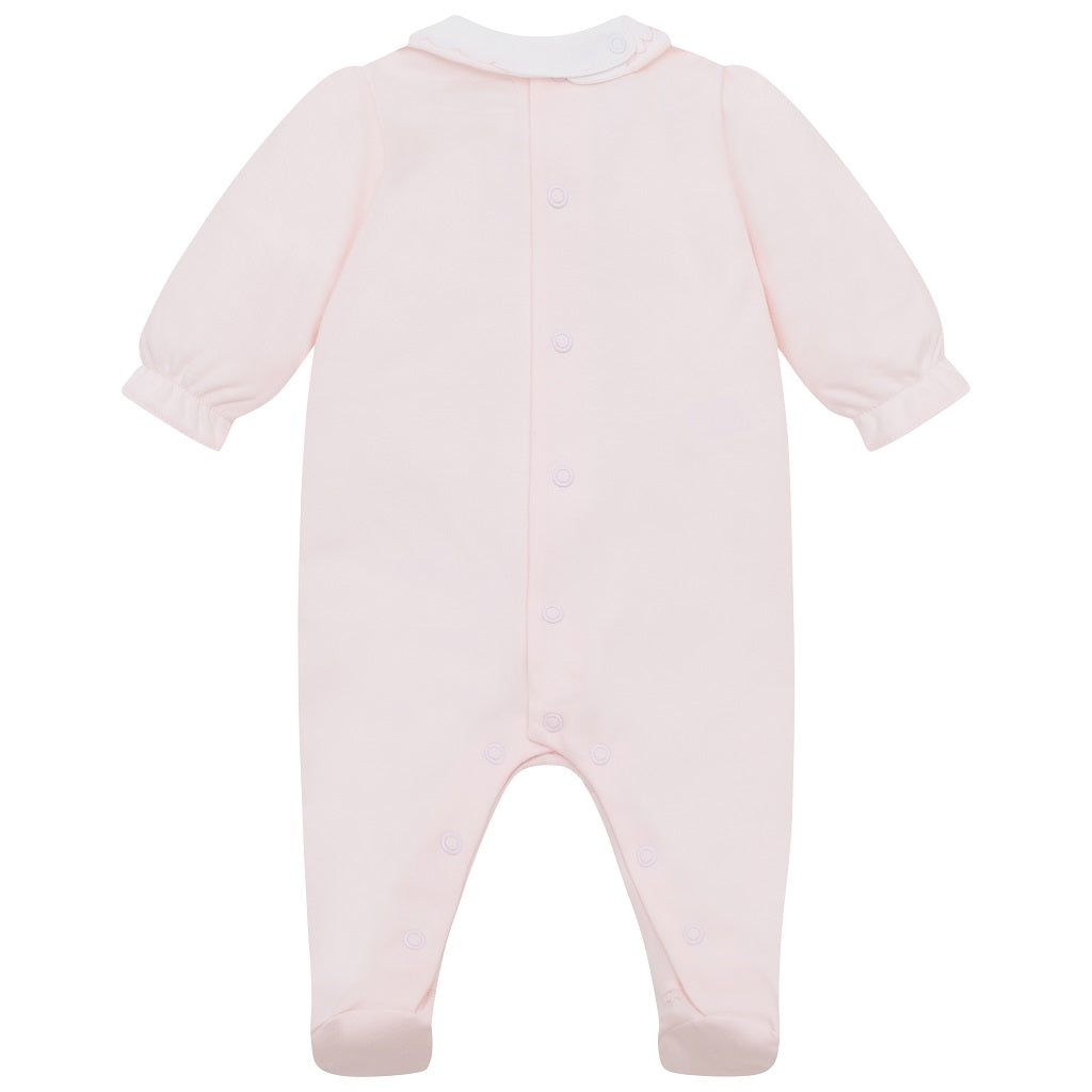EMILE et ROSE This lovely baby girls’ babygrow represents traditional, yet practical, baby clothing at its best