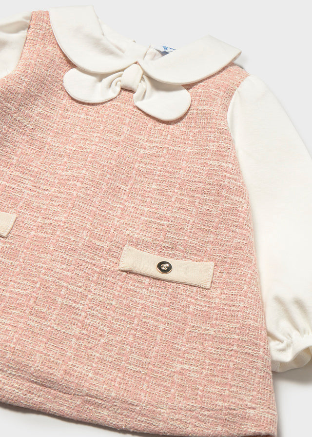Mayoral Baby Girls Elegant Tweed Knit Combined Dress