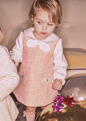 Mayoral Baby Girls Elegant Tweed Knit Combined Dress