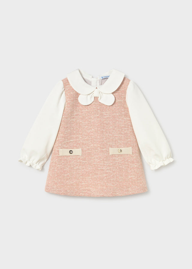 Mayoral Baby Girls Elegant Tweed Knit Combined Dress