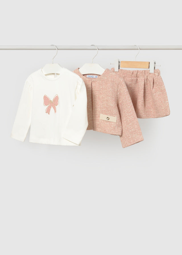 Mayoral Baby Girls Tweed Knit Skirt Set
