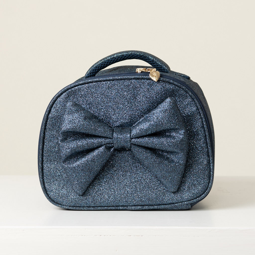 CARAMELO Glittler lunch Bag with Bow. Navy