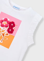 Mayoral Girls Top with Patteren Skorts
