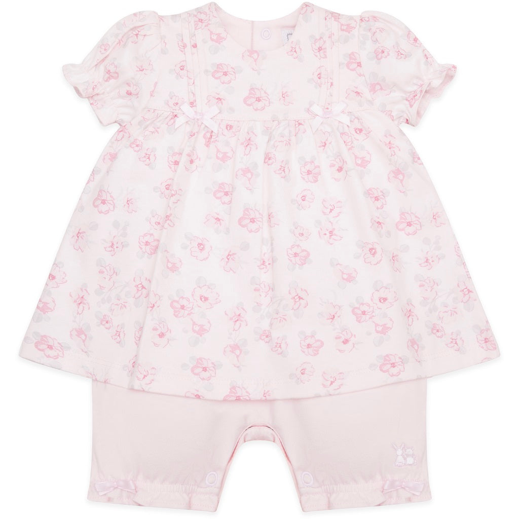 Emile et Rose Baby Pink Floral Romper Dress