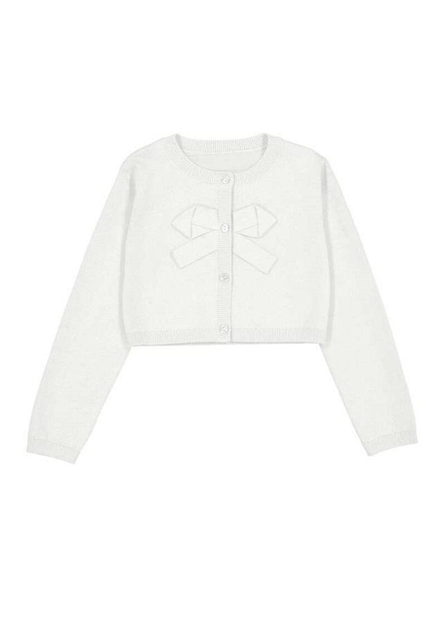 Girls Mayoral Knit Cardigan White