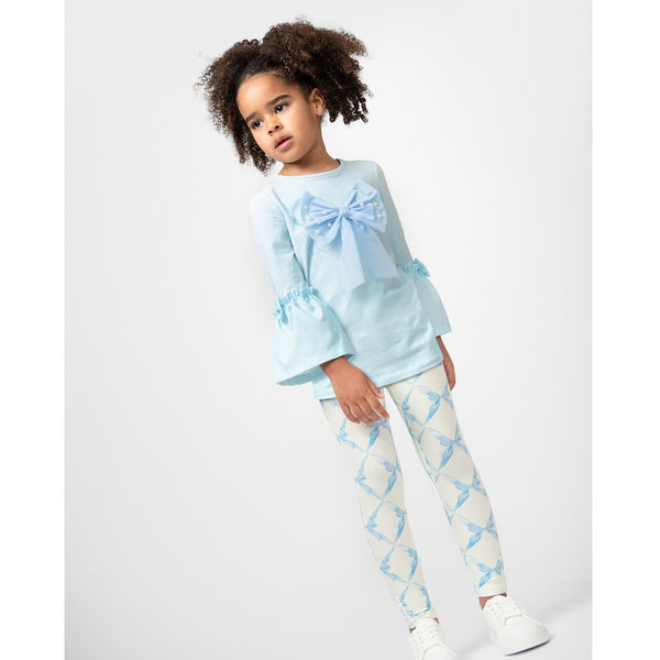 Beautiful Bows Legging Set Sky Blue