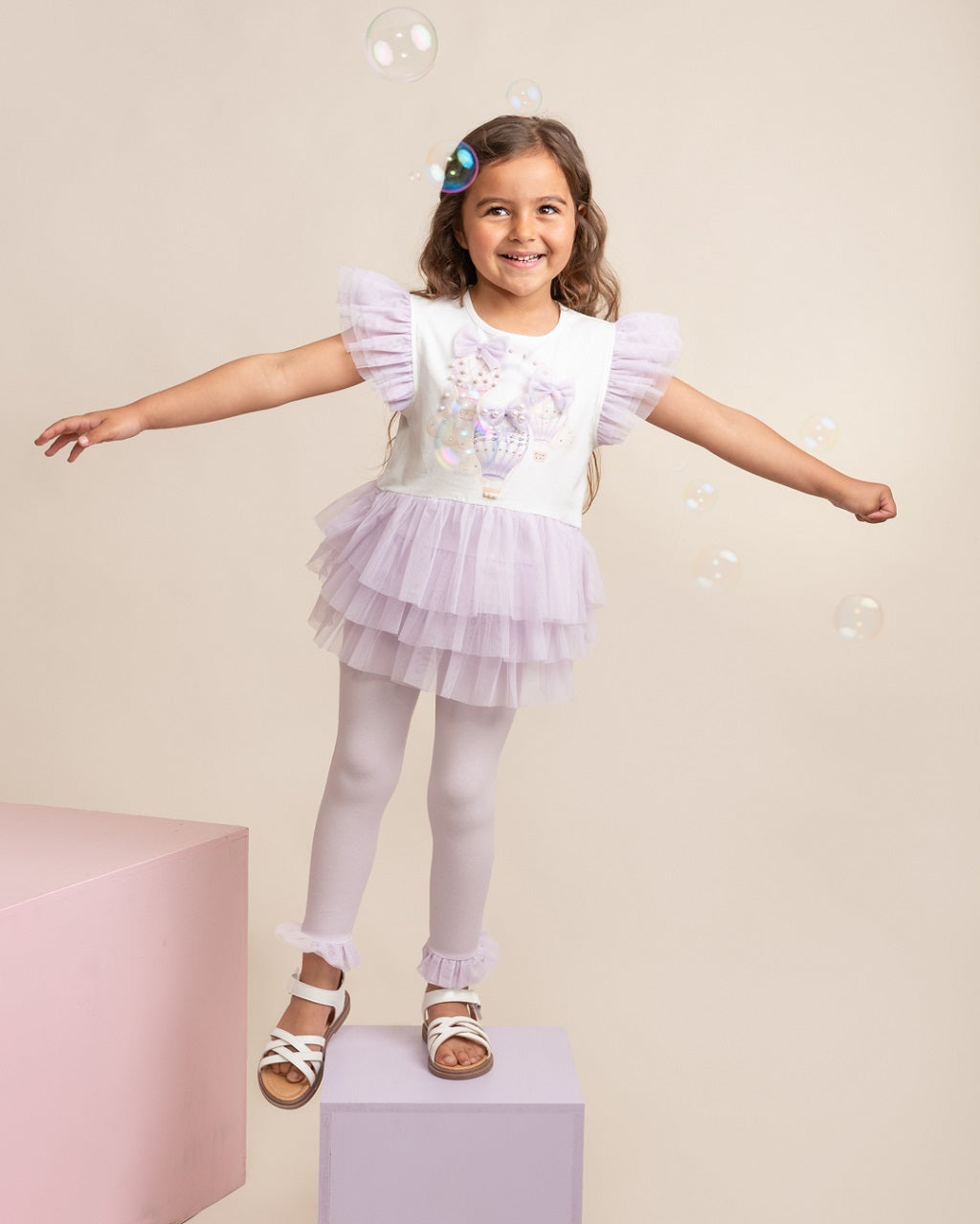 Caramelo Kids Fly Away legging set in lilac