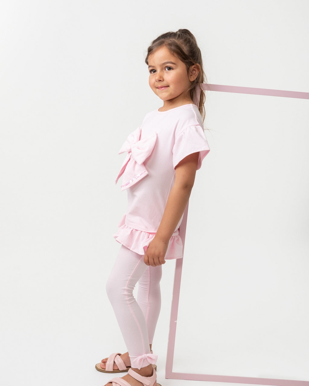 Elevated Ruffle Legging Set Pink