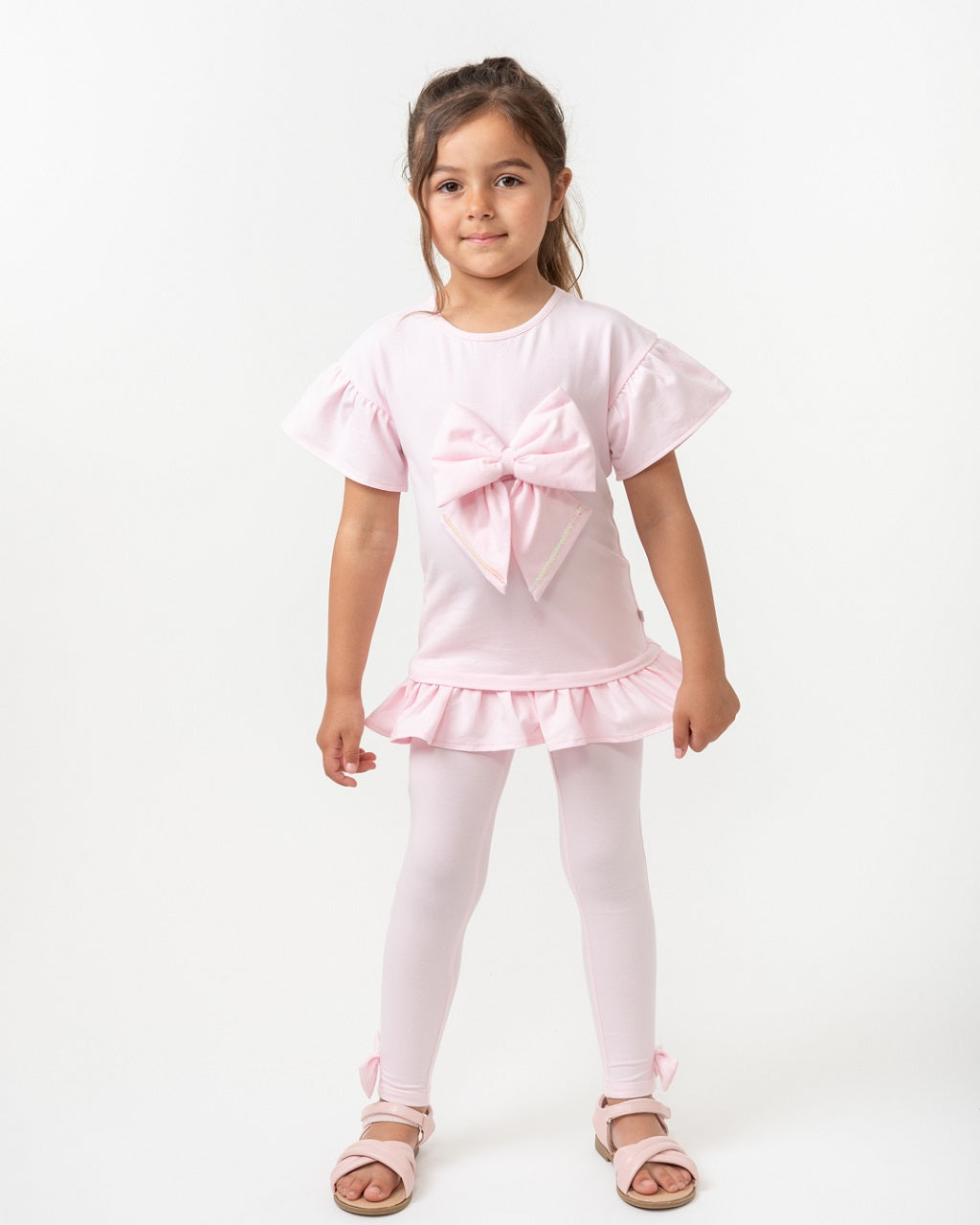 Elevated Ruffle Legging Set Pink