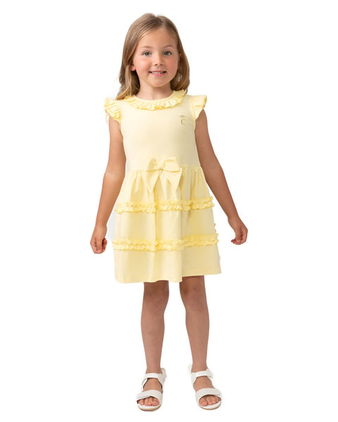Caramelo Kids lemon-mazing tiered frill dress complete with a pretty bow!