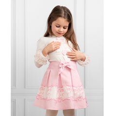 Pink Carousel Dream Pleated Skirt Set from Caramelo Kids.