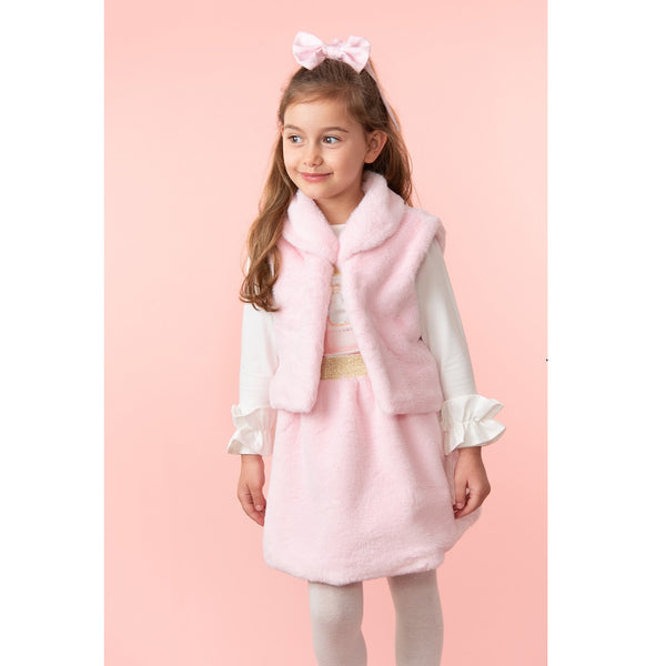 Pink Cosy Carriage Faux Fur Skirt Set from Caramelo Kids.