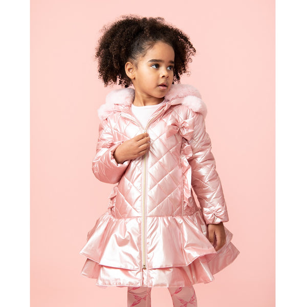 Caramelo Quilted Coat with Bow