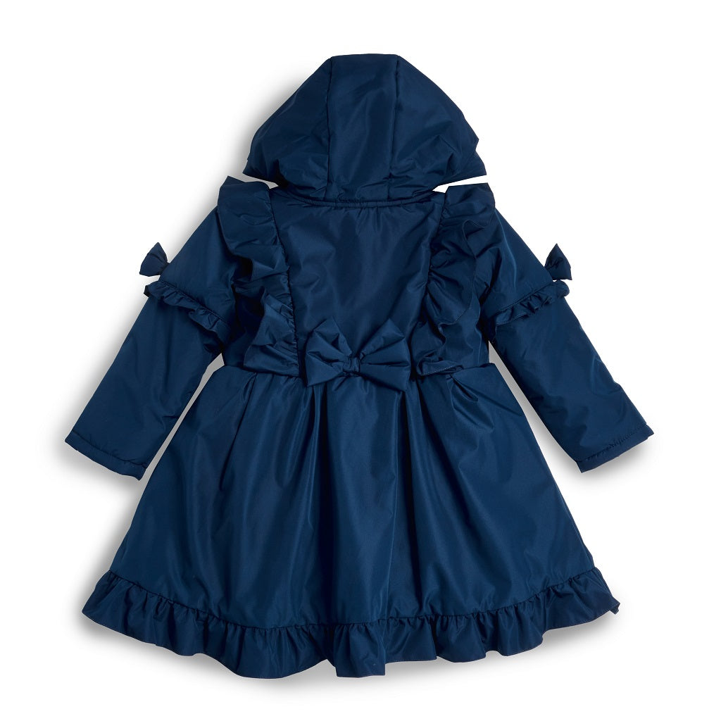 CARAMELO BTS Skirted Coat with Frill Detail Navy