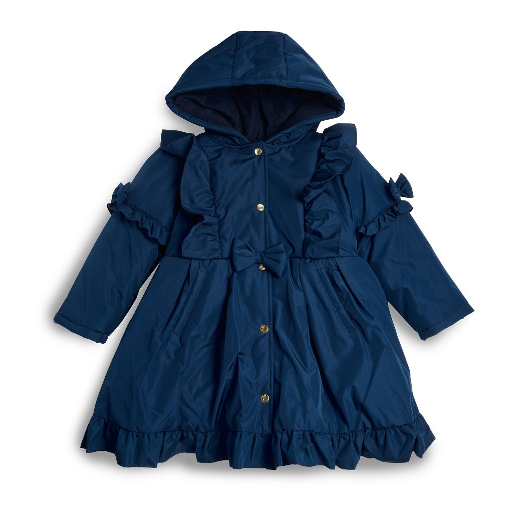 CARAMELO BTS Skirted Coat with Frill Detail Navy
