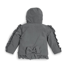 CARAMELO BTS Short Frilled Coat Grey