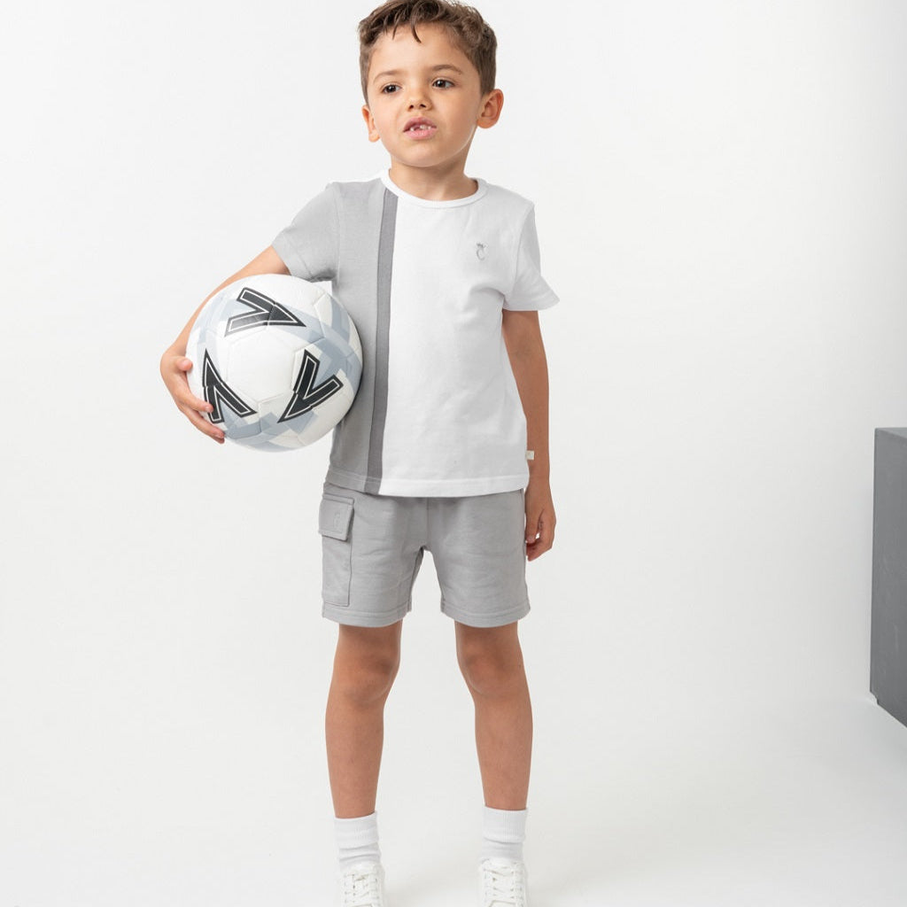 Block Colour Short Set Grey
