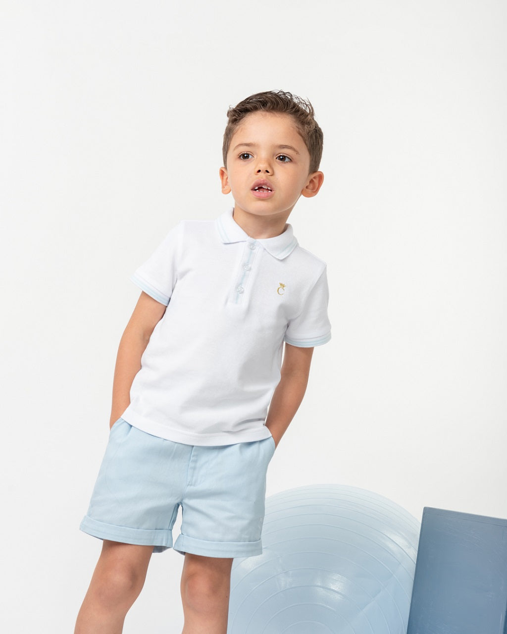 Polo and Chinos Short Set Sky Blue